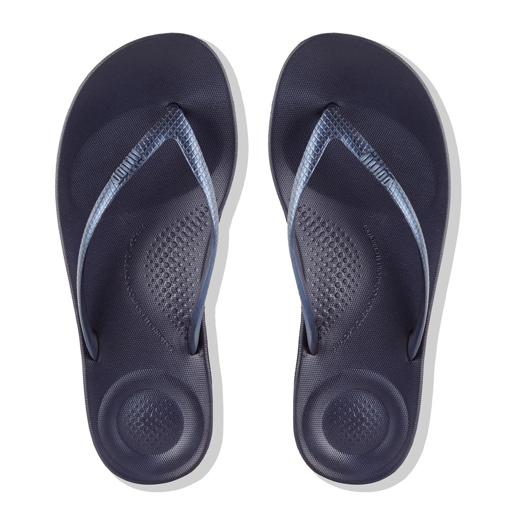 Fitflop Womens Flip-flops - Iqushion Ergonomic - Navy - 621-LBSJXT